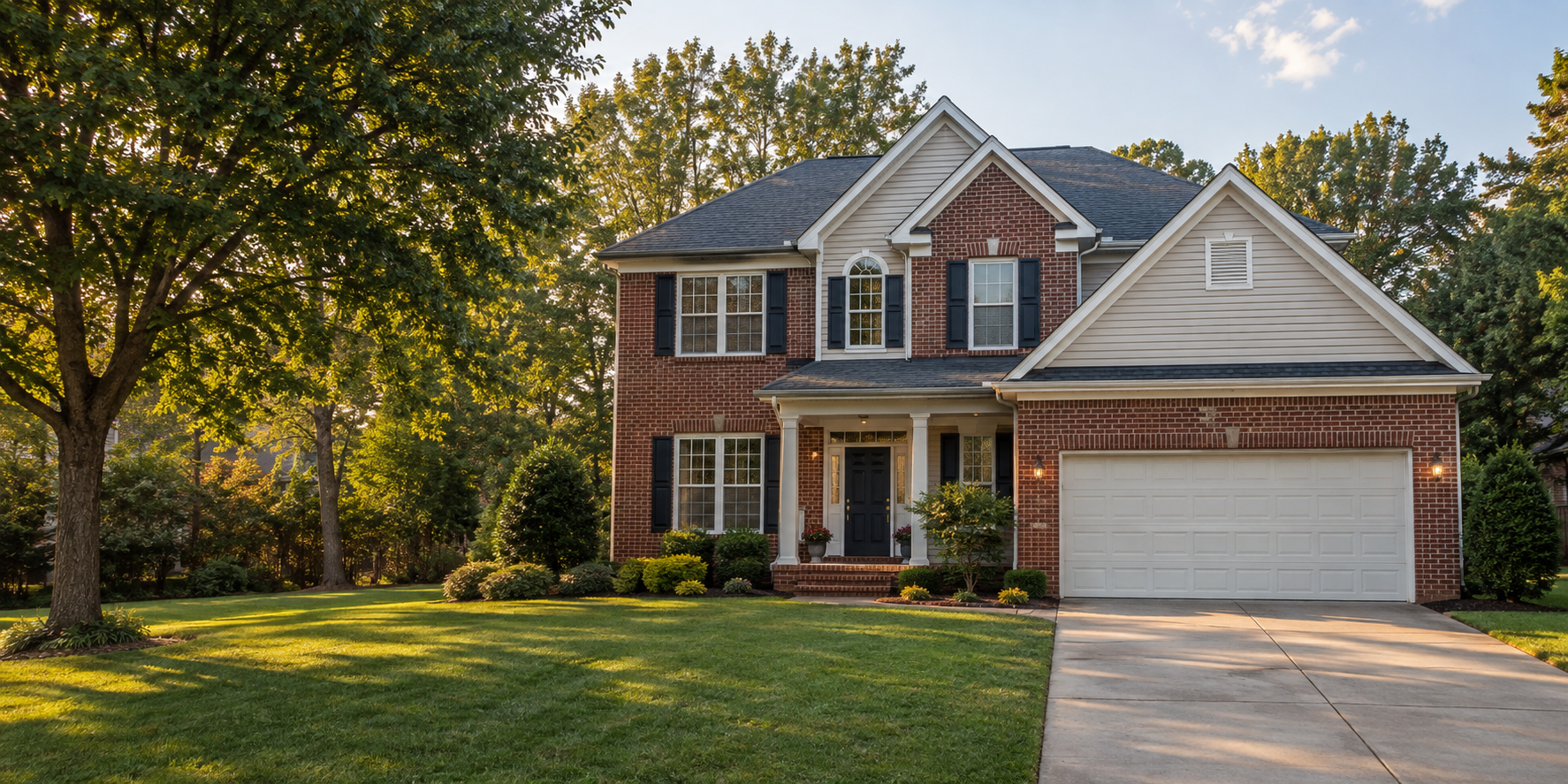 Well-kept brick and siding suburban home